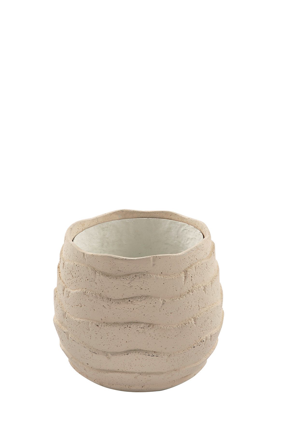 Fink Übertopf COCON Übertopf - creme - Kalkstein - H. 38cm x D. 45cm - Blumentopf (1 St., Посадочные горшки - Topf für Pflanzen), Outdoor Pflanztopf mit Loch & Gummistopfen - Blumentopf/Pflanzkübel