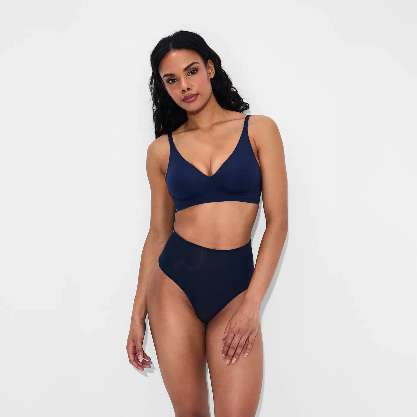 cfab (creamy fabrics) Bügelloser BH Comfort Push-Up BH-Navy Blue-M (1-tlg)