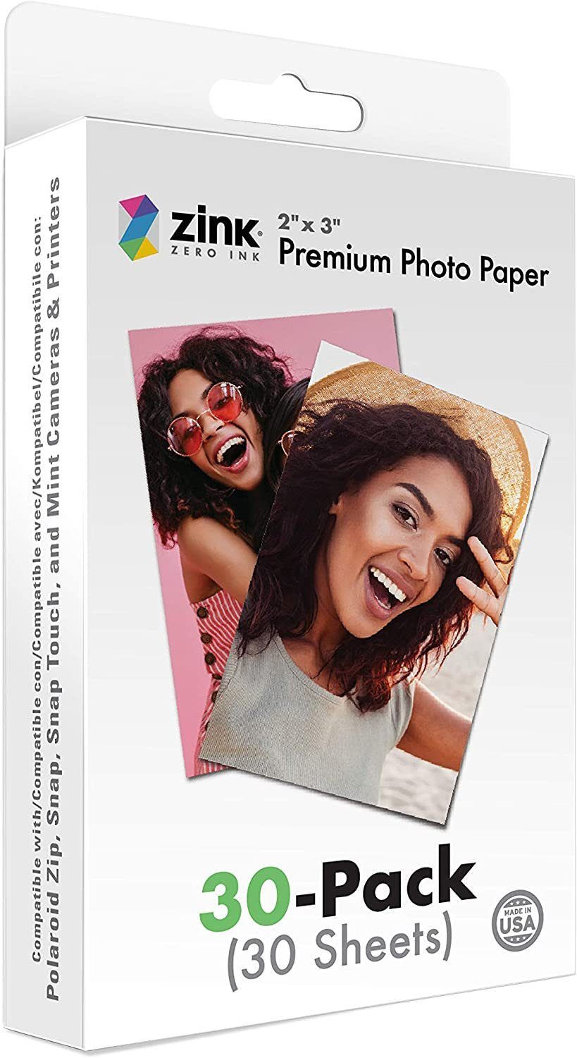 Zink Fotopapier 2x3" Premium Foto Papier (30 Pack), kompatibel mit Polaroid Snap, Snap Touch, Zip