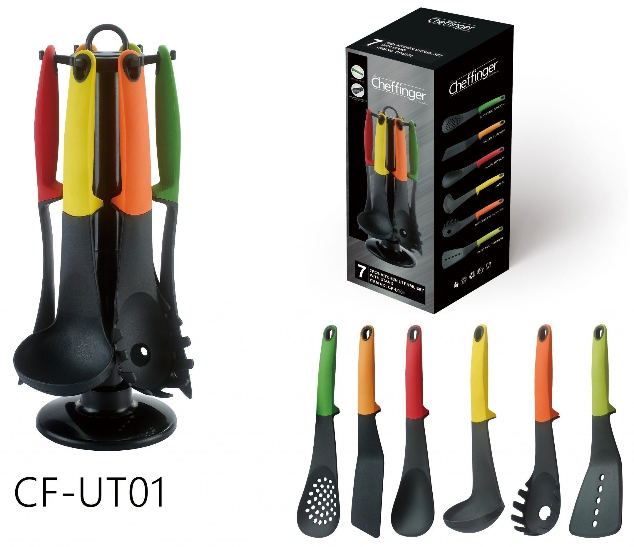 Kochbesteck-Set Cheffinger Kochbesteck mit Ständer 7-tlg. CF-UT01