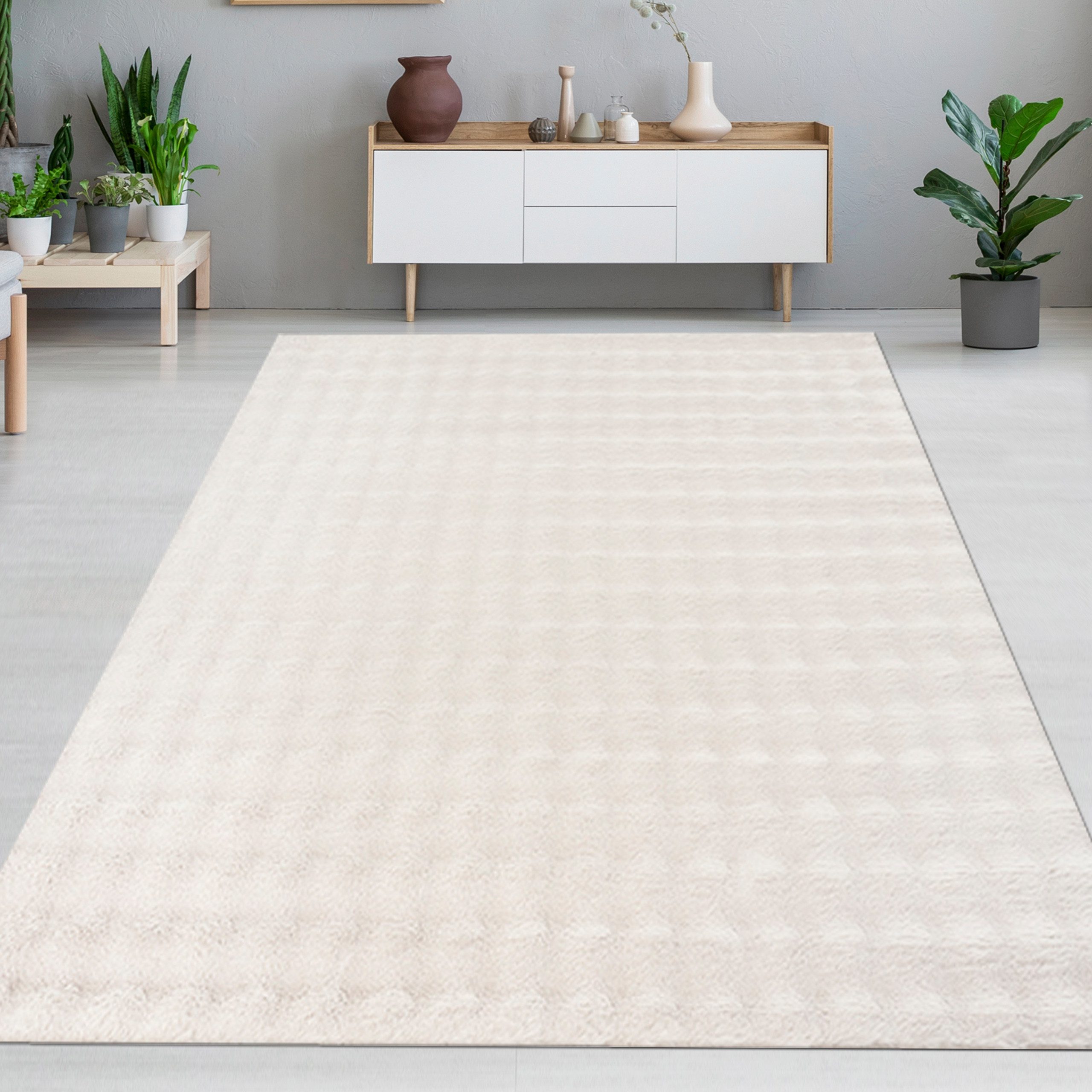 Carpetia Hochflor-Teppich Teppich Wohnzimmerteppich flauschig 3D-Effekt günstig online kaufen