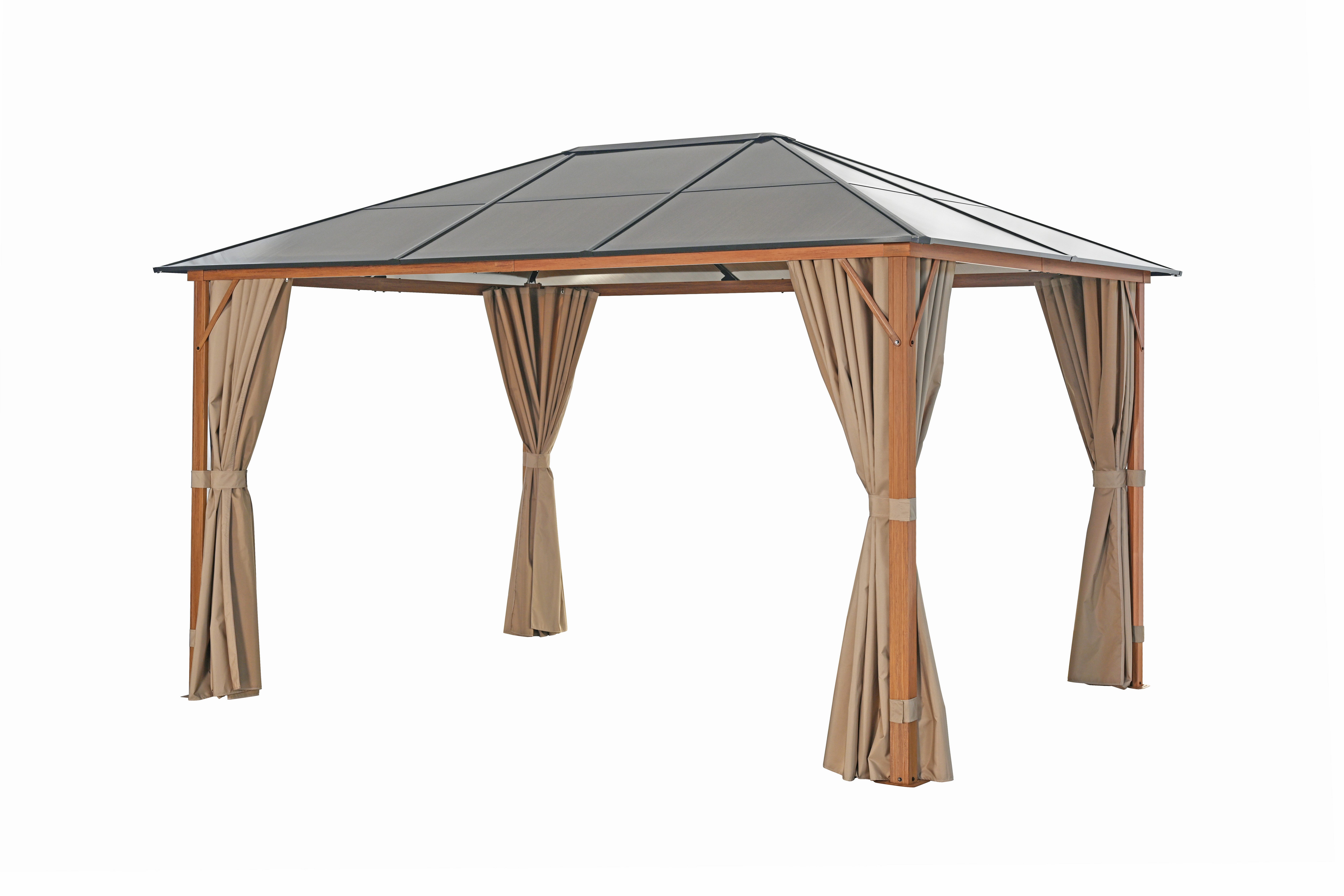 KONIFERA Pavillon Aruba, mit 4 Seitenteilen, Gestell aus Aluminium, Dach aus Polycarbonat-Stegplatten