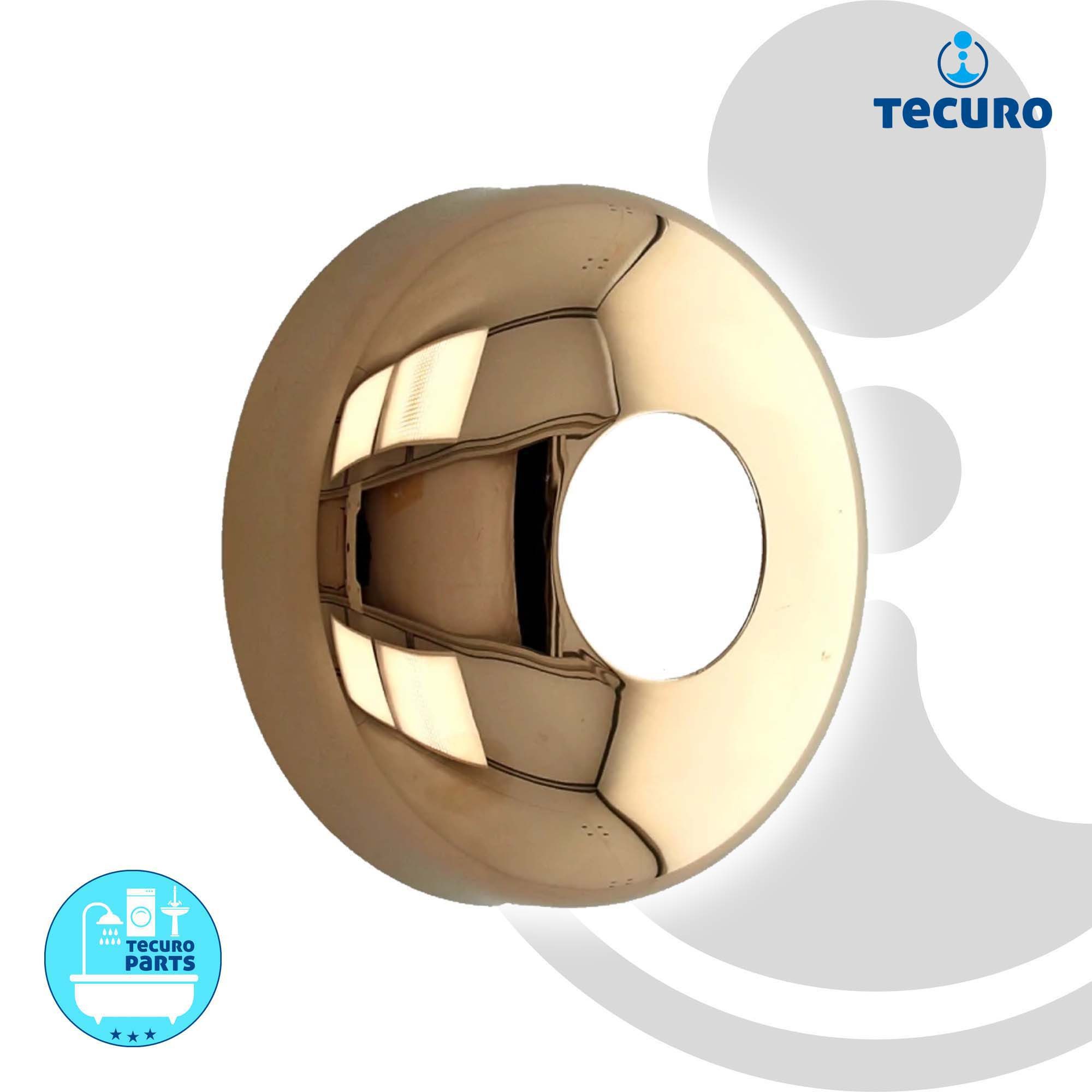 tecuro Badarmatur DESIGN-Hahnrosette (3/4) Ø 27 mm x Ø 72 mm x 15 mm - vergoldet