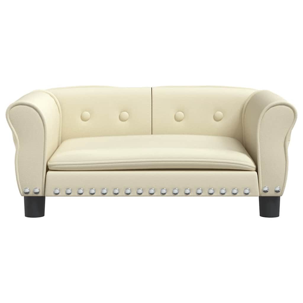 vidaXL Tierbett, Hundebett Creme 70x45x30 cm Kunstleder