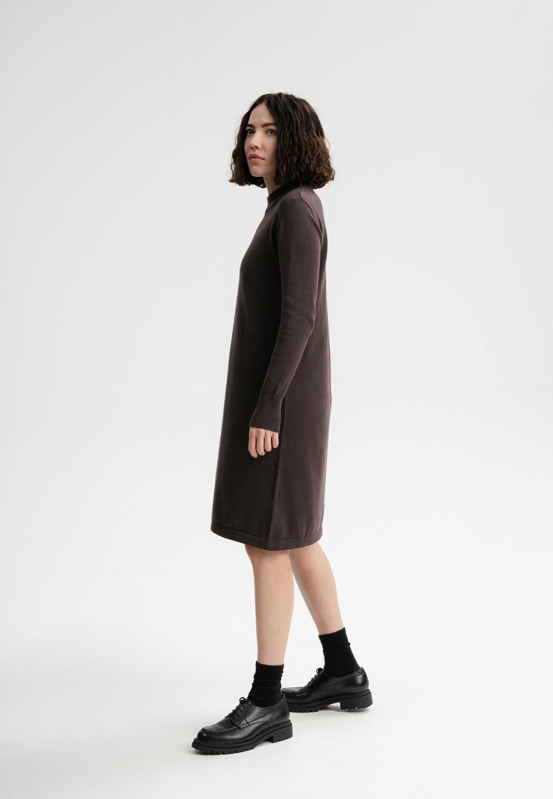 MELA Strickkleid Damen Basic Feinstrick Kleid günstig online kaufen