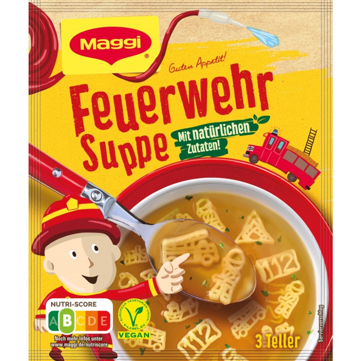 MAGGI Fertiggericht, Maggi Guten Appetit Feuerwehr Suppe mit natürlichen Zutaten 53g