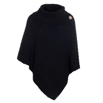 Knit Factory Strickponcho Nicky Ponchos One Size Glatt Schwarz (1-tlg) modern Strickware Strickartikel Poncho