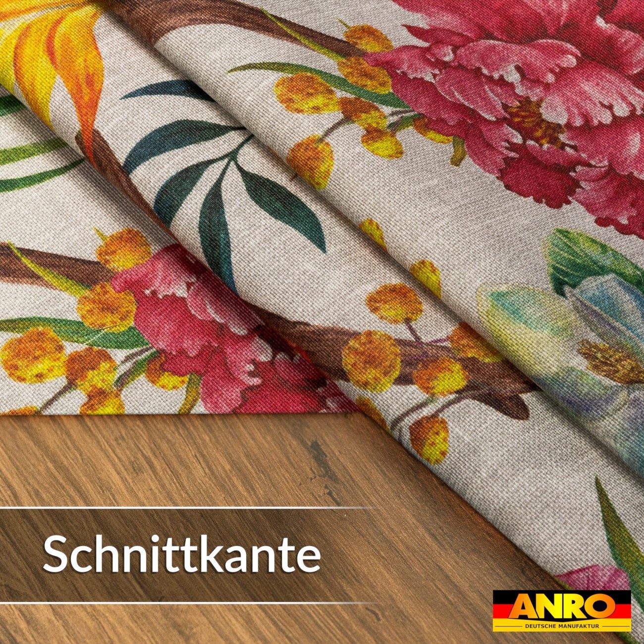ANRO Tischdecke abwaschbar Bilbao Stoff Premium Tropisch Papagei Tischtuch (Einzelstück 1-tlg), Stoff schmutzabweisend 90x130cm Tropisch Bunt