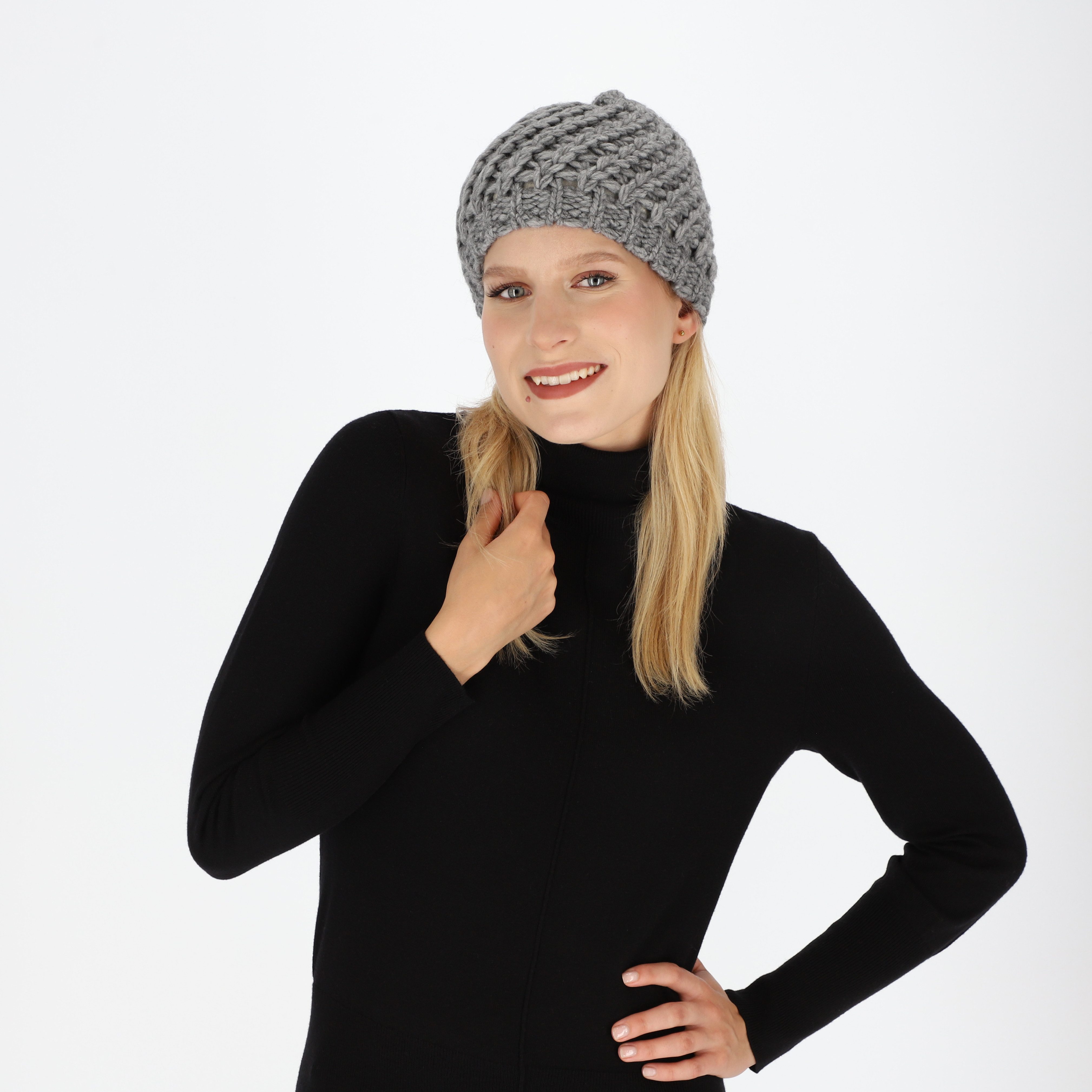 Strickmütze Uni Grobstrick