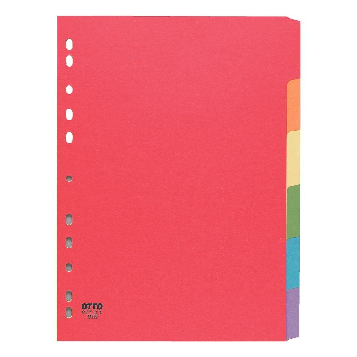 Otto Office Aktenordner, Register 6-tlg., blanko intensivfarben, DIN A4, Karton