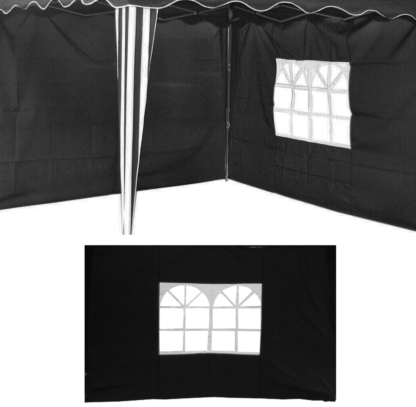 Mojawo Partyzelt 2 Seitenteile Fenster Seitenwand Faltpavillon Fenster  Pavillon Schwarz 300x200cm
