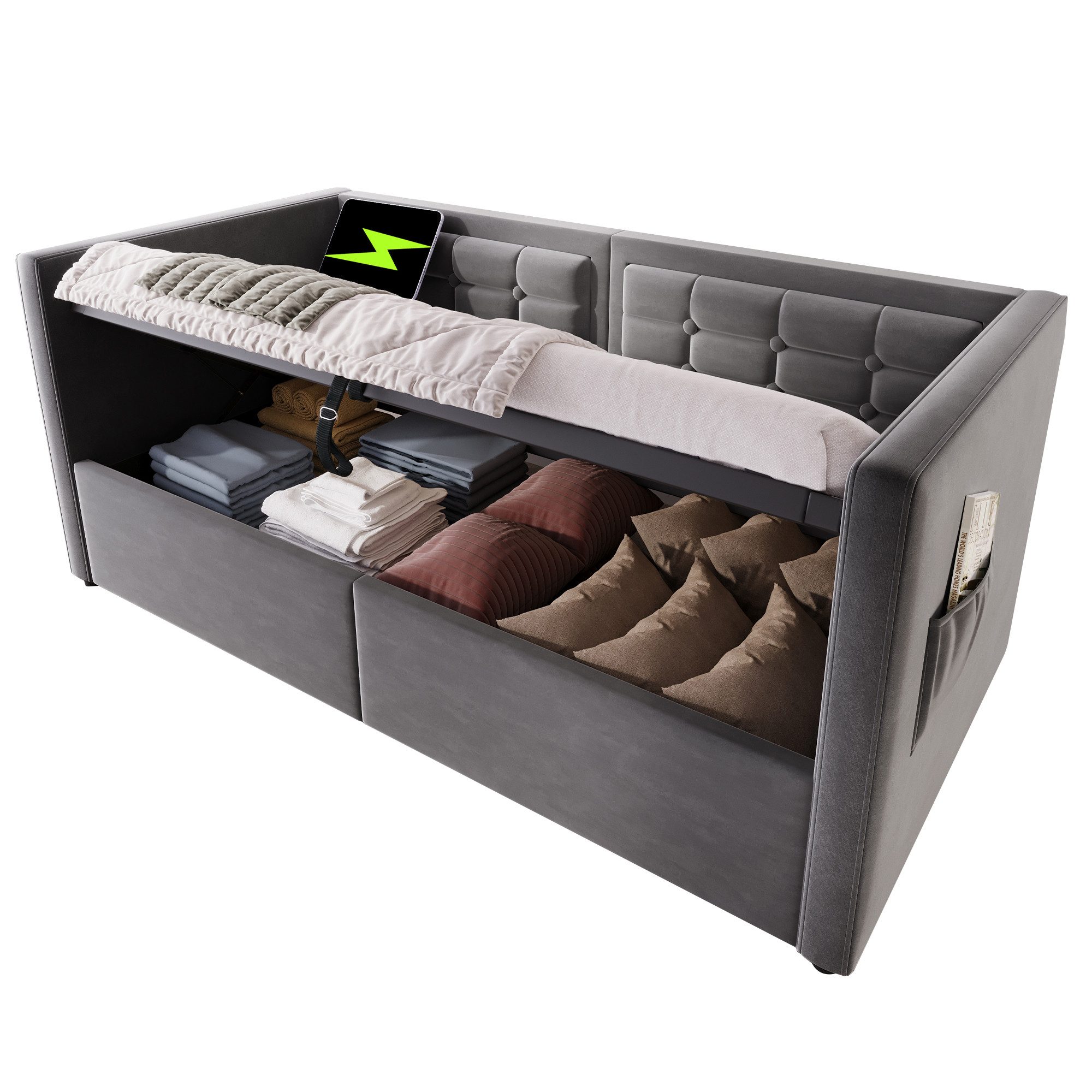 REDOM Daybett Hydraulisches Schlafsofa mit dreiseitiger günstig online kaufen