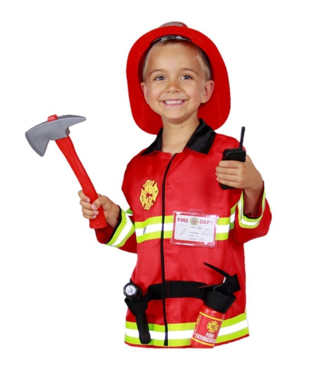 Matissa & Dad Kostüm Kinder Feuerwehr Kostüm und Zubehör für Jungs und  Mädchen, Rollenspiele für Kinder