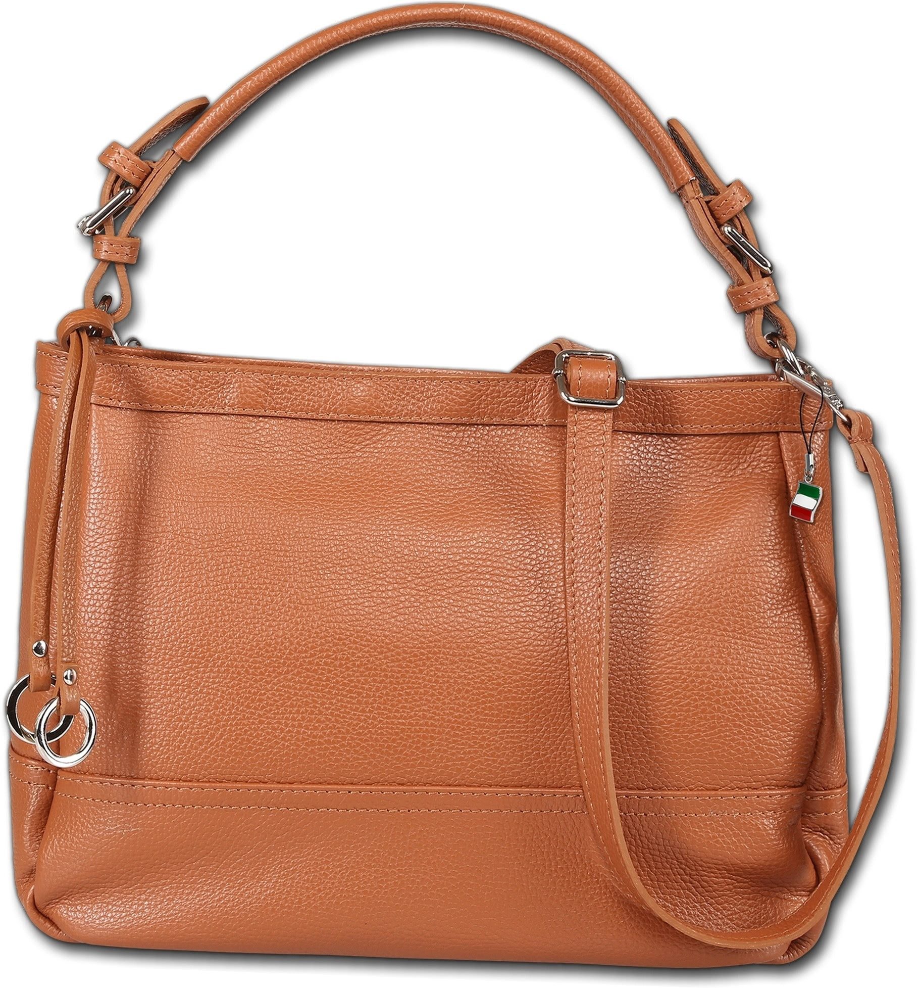 FLORENCE Schultertasche Florence Damen Schultertasche Hobo Bag (Schultertasche, Schultertasche), Damen Tasche Echtes Leder hellbraun