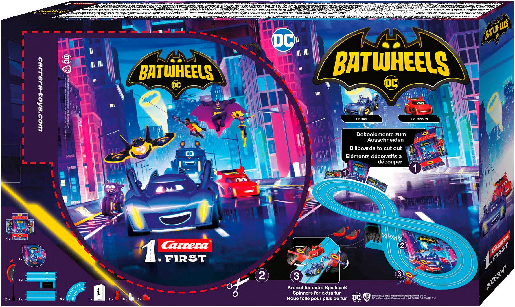 Carrera® Autorennbahn Carrera® First - Batwheels Time for Action (Streckenlänge 2,4 m)