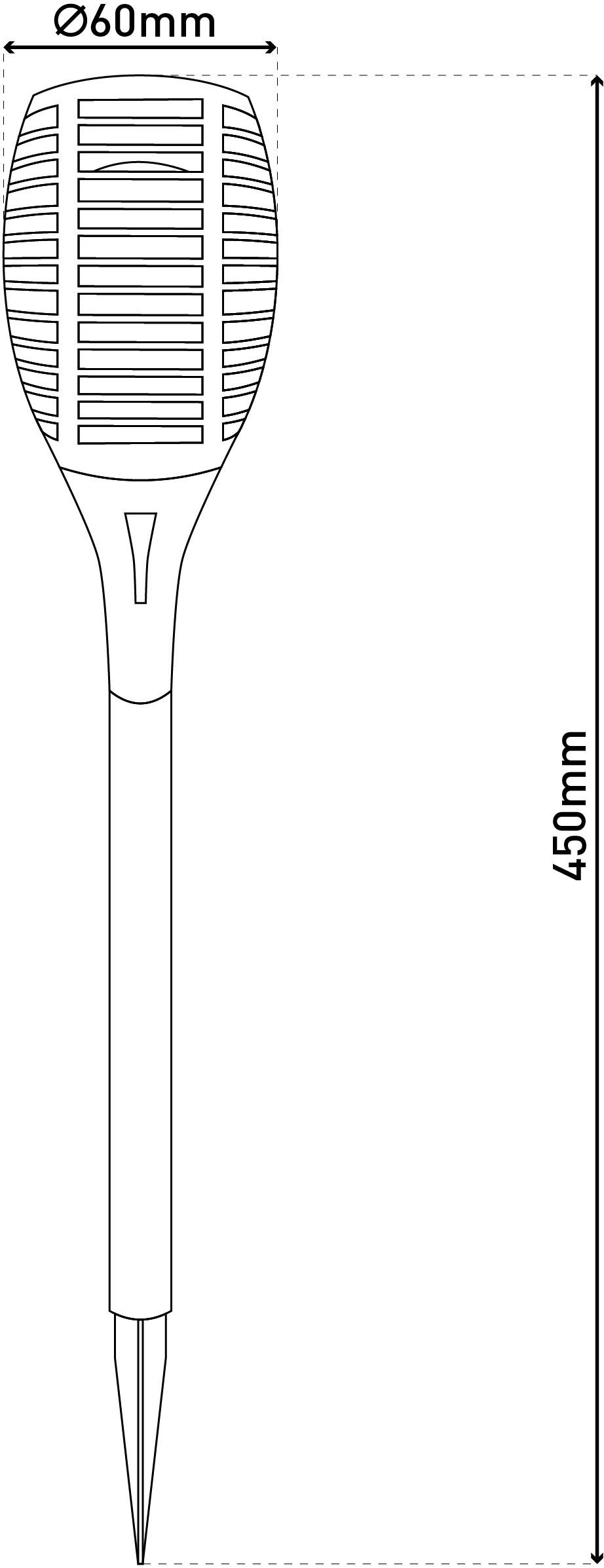 näve LED Solarleuchte Fanilo, Tageslichtsensor, LED fest integriert, Warmweiß, 5er Set Fackeln, Flammeneffekt, schwarz, LED warmweiß, H: 45cm, D: 6cm