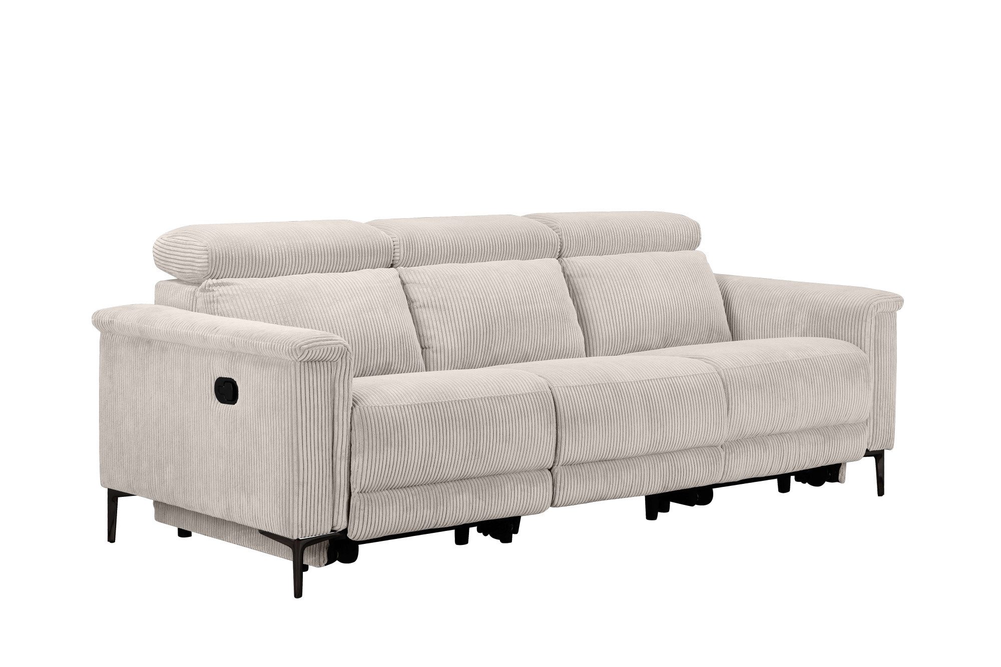 Places of Style 3-Sitzer "Lund Cord, mit manueller o. elektrischer Relaxfun günstig online kaufen