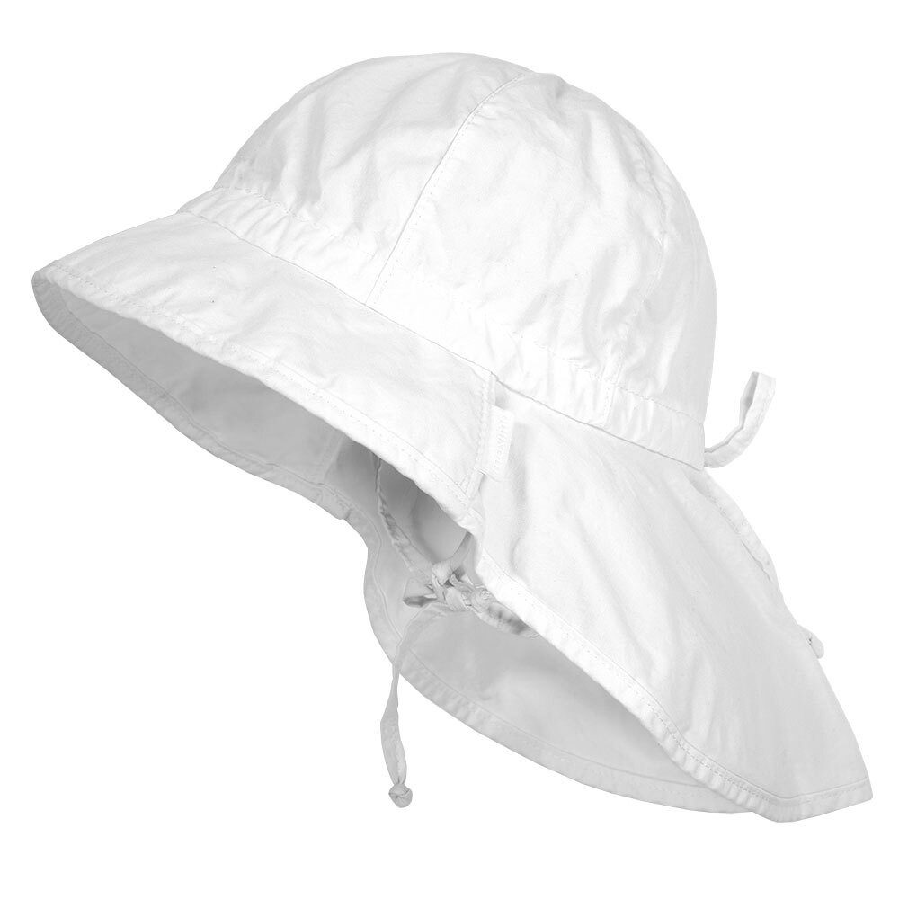 Fischerhut GOTS MINI GIRL-Flapper Nackenschutz, Bindeband, Waschoptik, UV