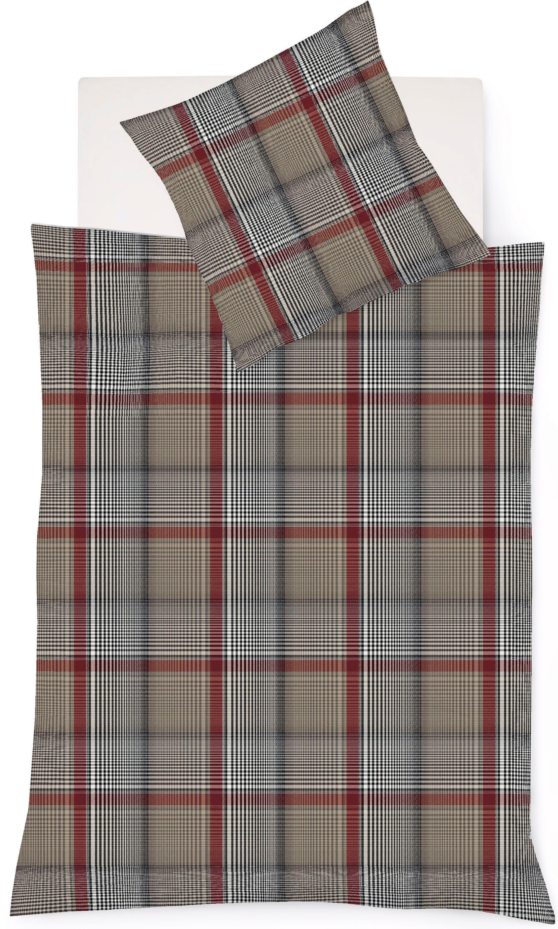 fleuresse Bettwäsche Lech 4385, Flanell, 2 teilig, Edelflanell, Baumwolle, in Gr. 135x200, 155x220, 200x200cm