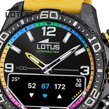 Lotus Multifunktionsuhr Lotus Herrenuhr Kunststoff gelb Lotus, (Multifunktionsuhr), Herren Armbanduhr rund, groß (ca. 45mm), Kohlefaser, Sport, Fashion