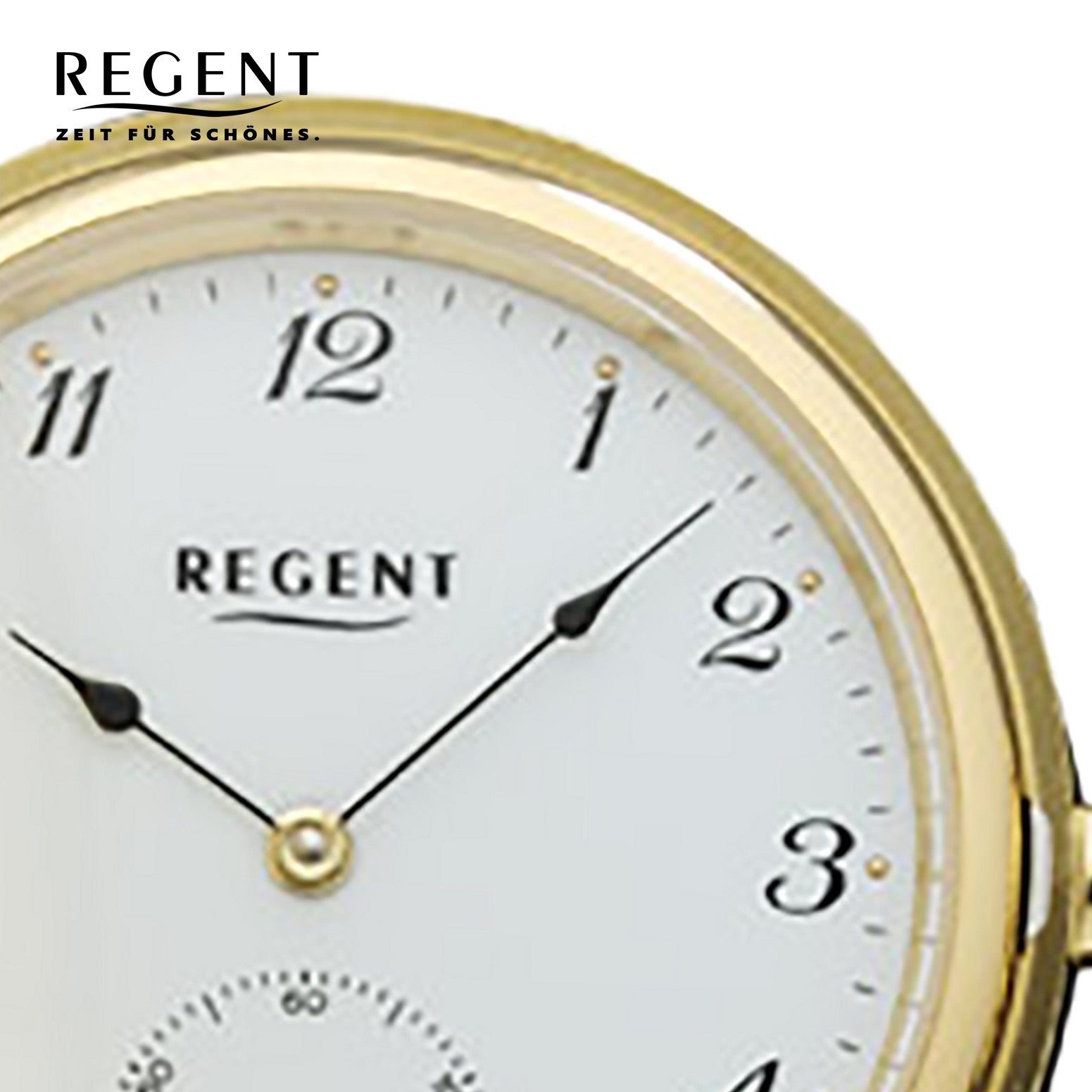 Regent Taschenuhr Regent Herren Taschenuhr Analog, (Analoguhr), Herren Taschenuhr rund, groß (ca. 50mm), Edelstahl, Elegant