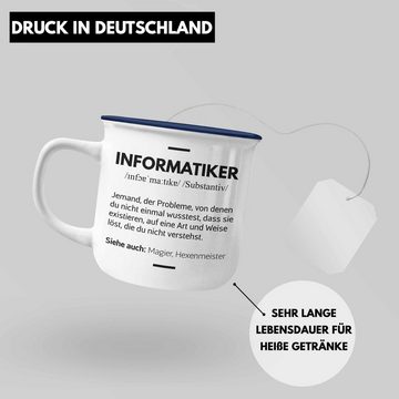 Trendation Thermotasse Trendation - Informatiker Emaille Tasse Geschenk Programmierer Gadget Lustig Geschenkidee Männer Zubehör Informatiklehrer IT