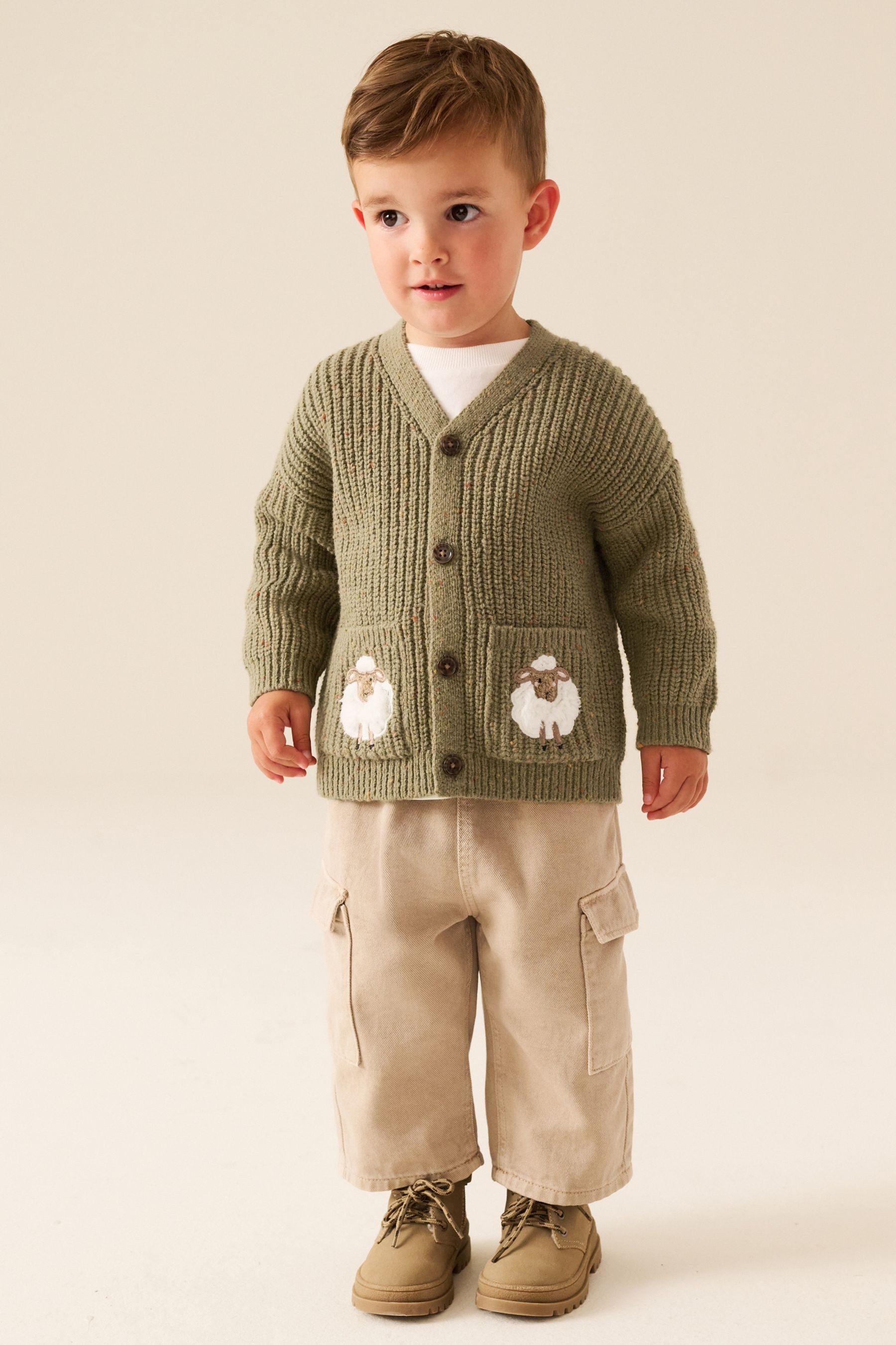 Next Strickjacke Strickjacke aus 100 % Baumwolle mit Figuren (1-tlg) – Bild 4 von 5