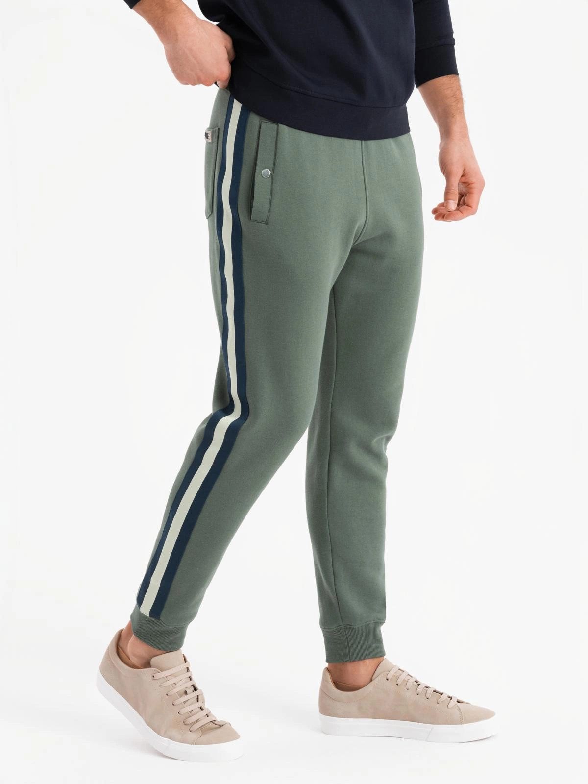 OMBRE Sweathose Sweatpants mit Paspeln und gerippten Beinen günstig online kaufen