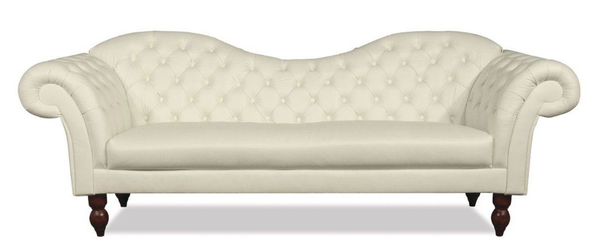 - Padrino 3er Chesterfield-Sofa Casa Leder Echt Chesterfield Creme Venedig Sofa