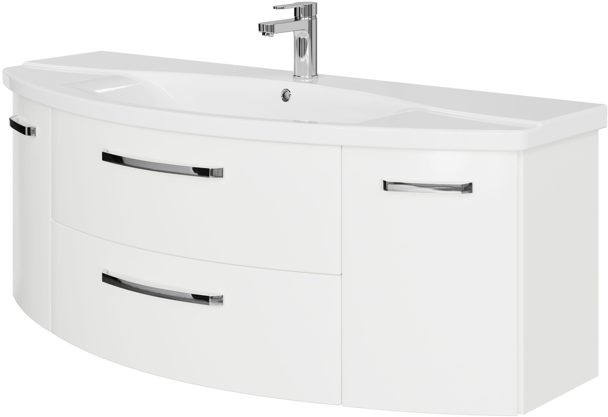 Saphir Badmöbel-Set Serie 4010 2-teilig Keramik-Waschtisch mit LED-Spiegelschrank, (Set), Badezimmer Set 144 cm breit, inkl. Türdämpfer, 5 Türen, 2 Schubladen – Bild 4 von 5