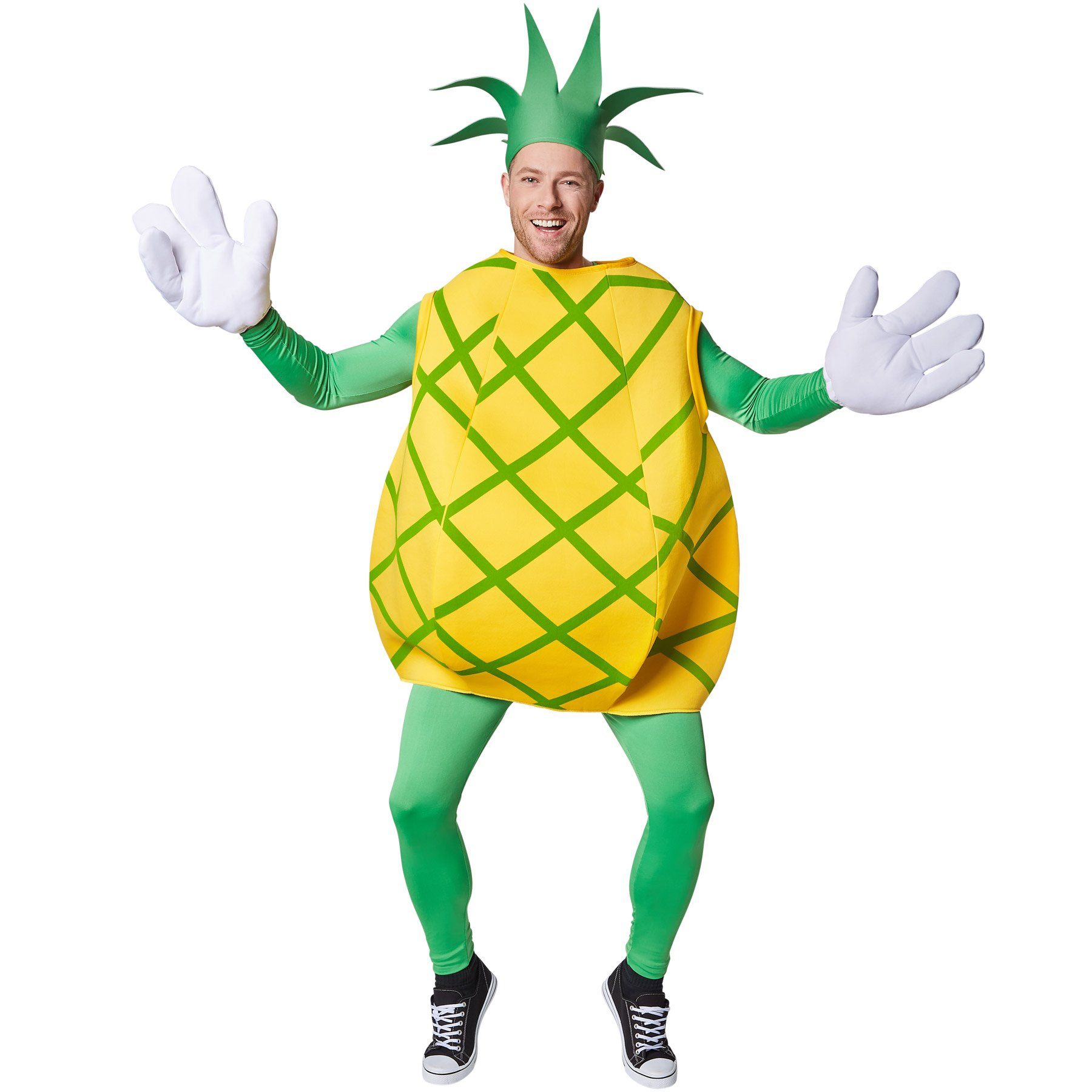 dressforfun Lebensmittel-Kostüm Kostüm Ananas, Highlight: Ärmelloses Oberteil mit gekreuzten, grünen Streifen