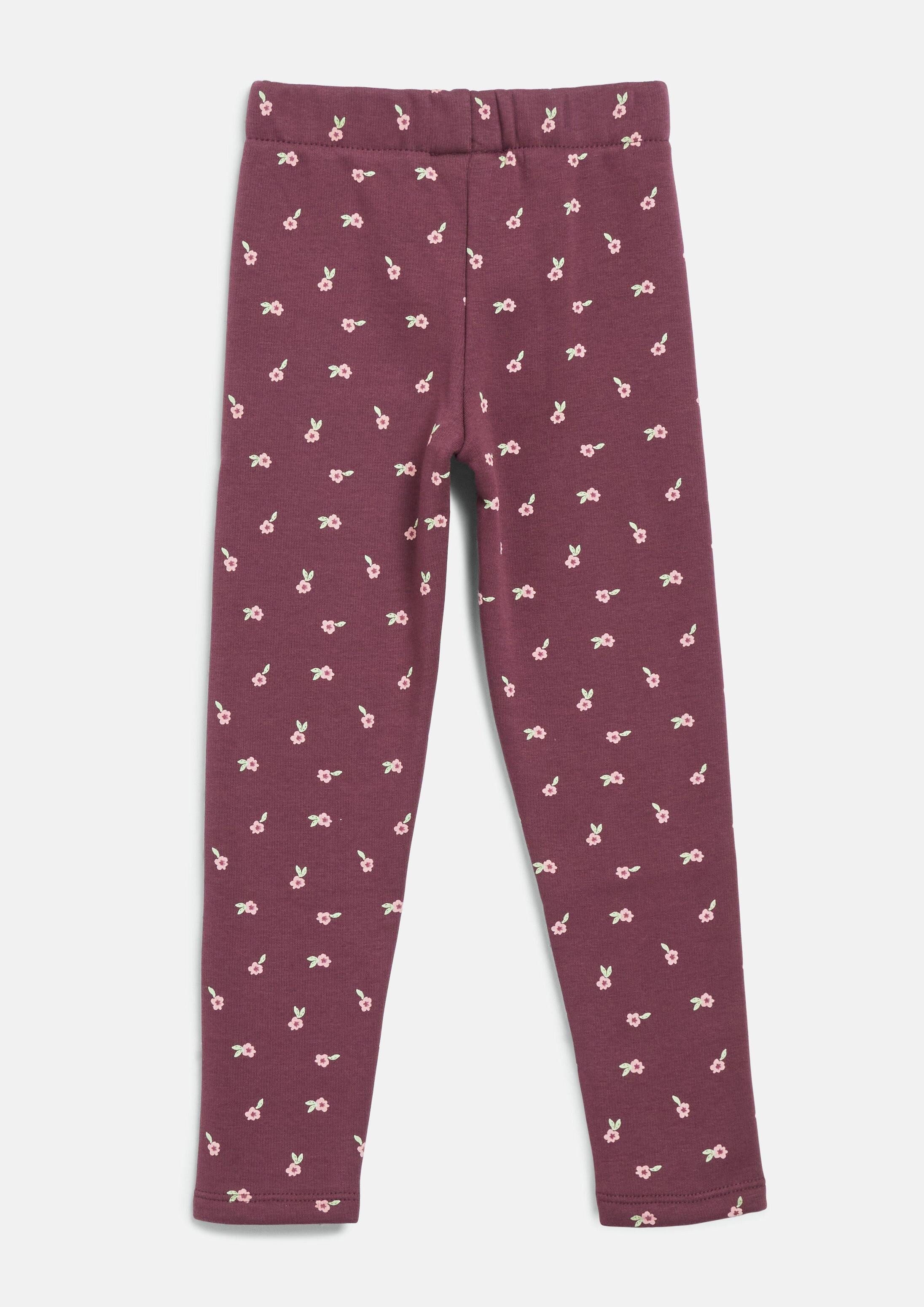 s.Oliver Leggings Leggings Thermofleece-Leggings mit Blumenmuster