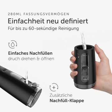 Wondersmile Munddusche PRO - SmoothFlow-Technologie für optimale Zahn- & Zahnfleischpflege, Aufsätze: 1 St., Inteligentes OLED Display