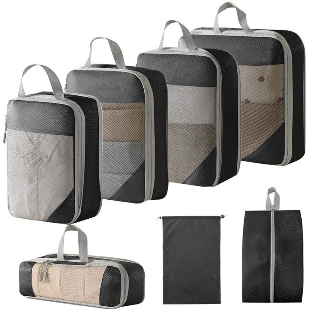 Coonoor Кейсы органайзеры 7-Teiliges Set Packing Cubes Compression, Travel Essentials (7-tlg), Travel Organizer Кейсы органайзеры Rucksack Organizer Backpacking