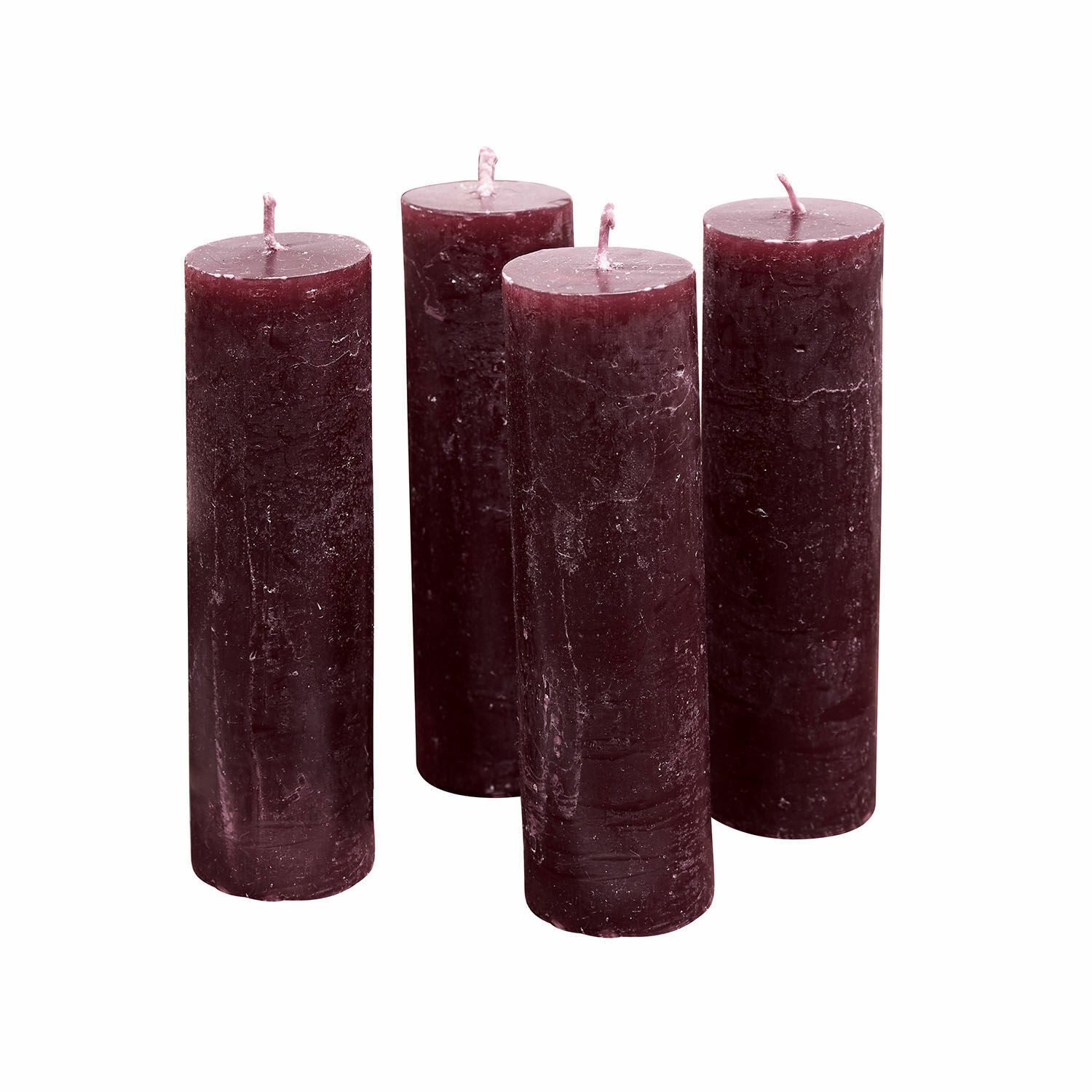 Stumpenkerze Kerze 4er Set Muriel bordeaux