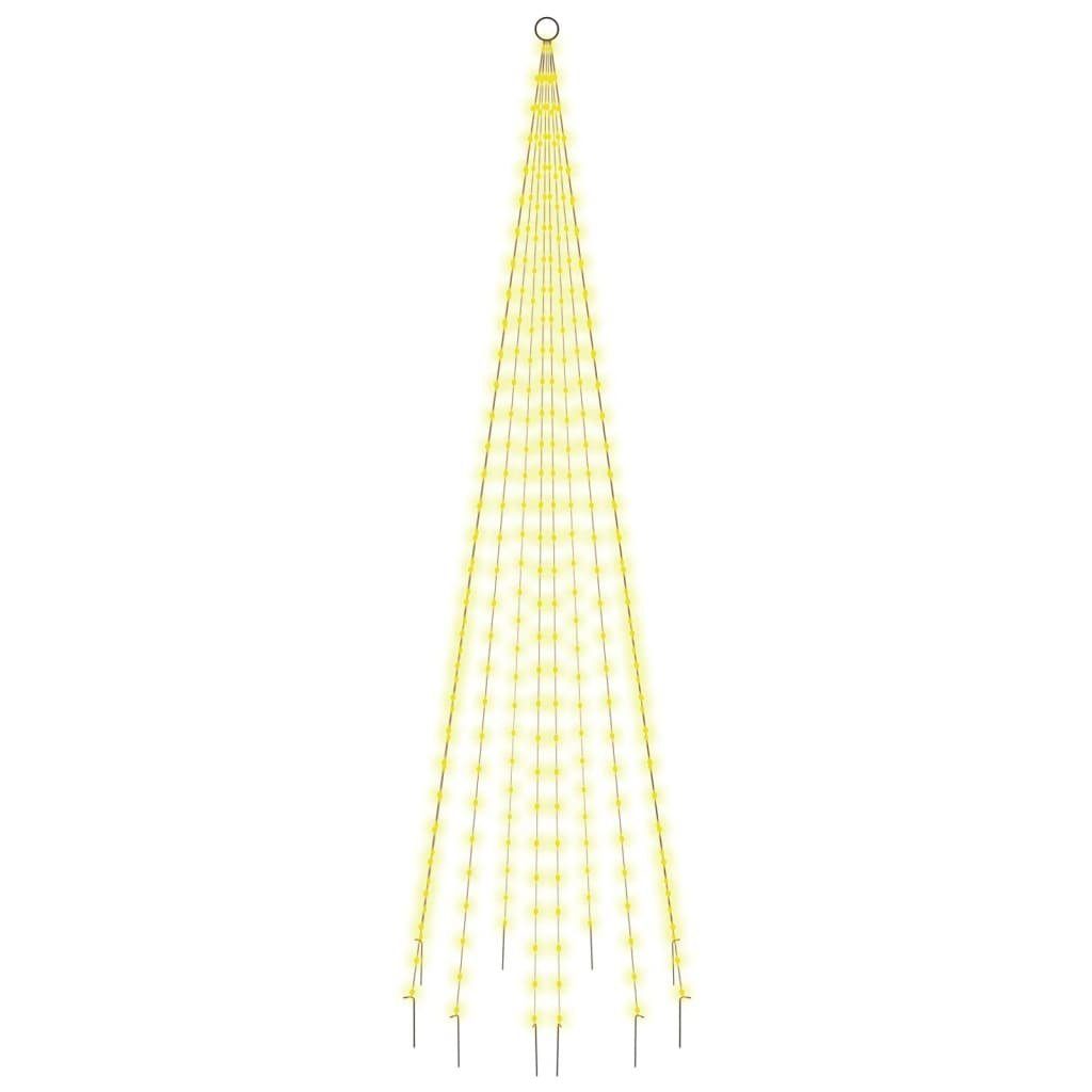 Warmweiß LED-Weihnachtsbaum vidaXL LEDs Christbaumschmuck Fahnenmast 310 für 300 (1-tlg) cm