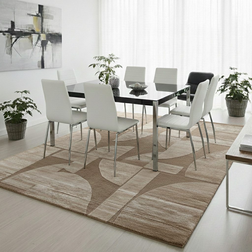Vimoda Teppich Wohnzimmer Boho Optik Skandinavisch Hochtief in Creme, Rechteckig, Höhe: 11 mm, Läufer Teppich Schlafzimmer Esszimmer – Bild 3 von 5