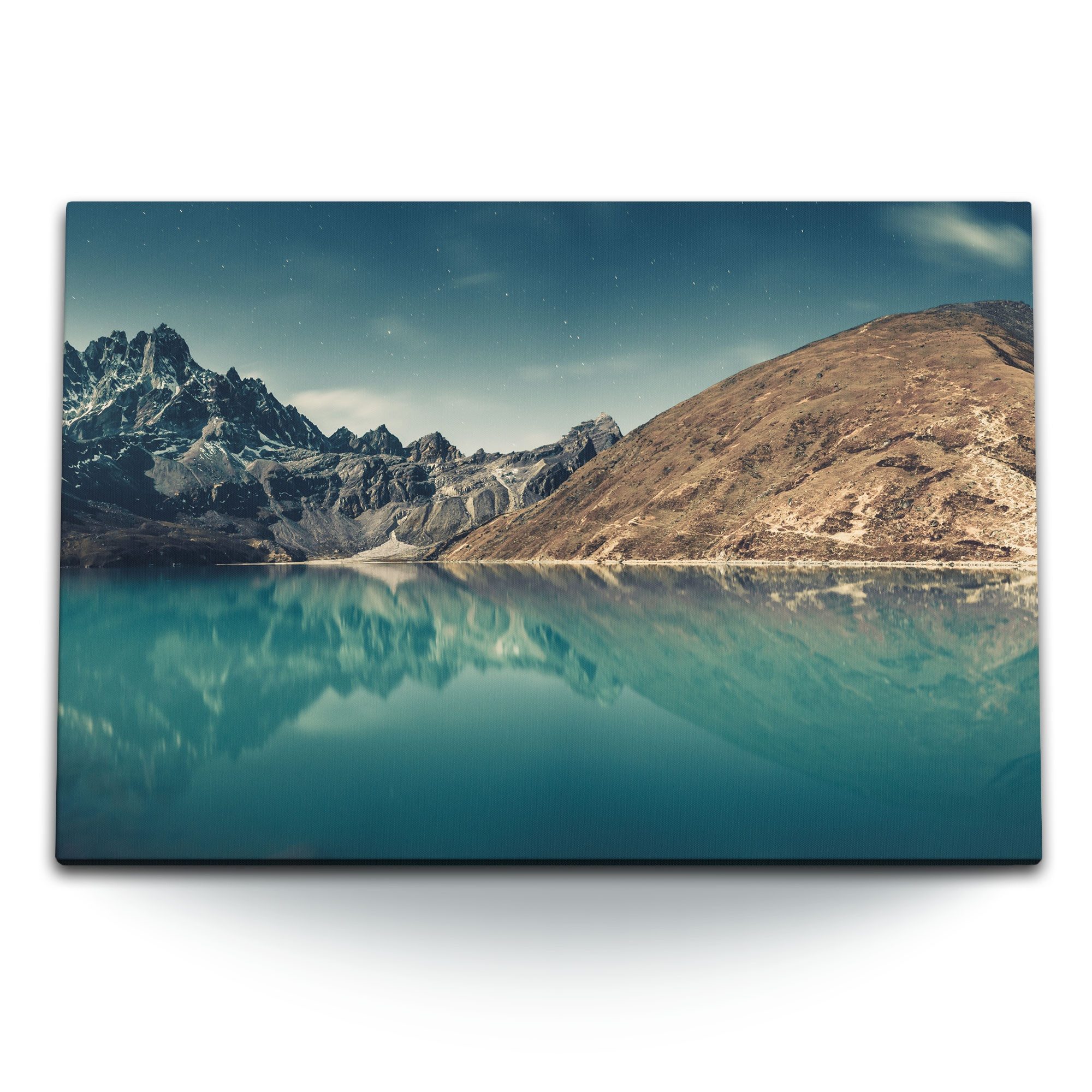 Leinwandbild 120x80cm Wandbild auf Leinwand Gokyo Lake Nepal Himalaya Berge Sternen