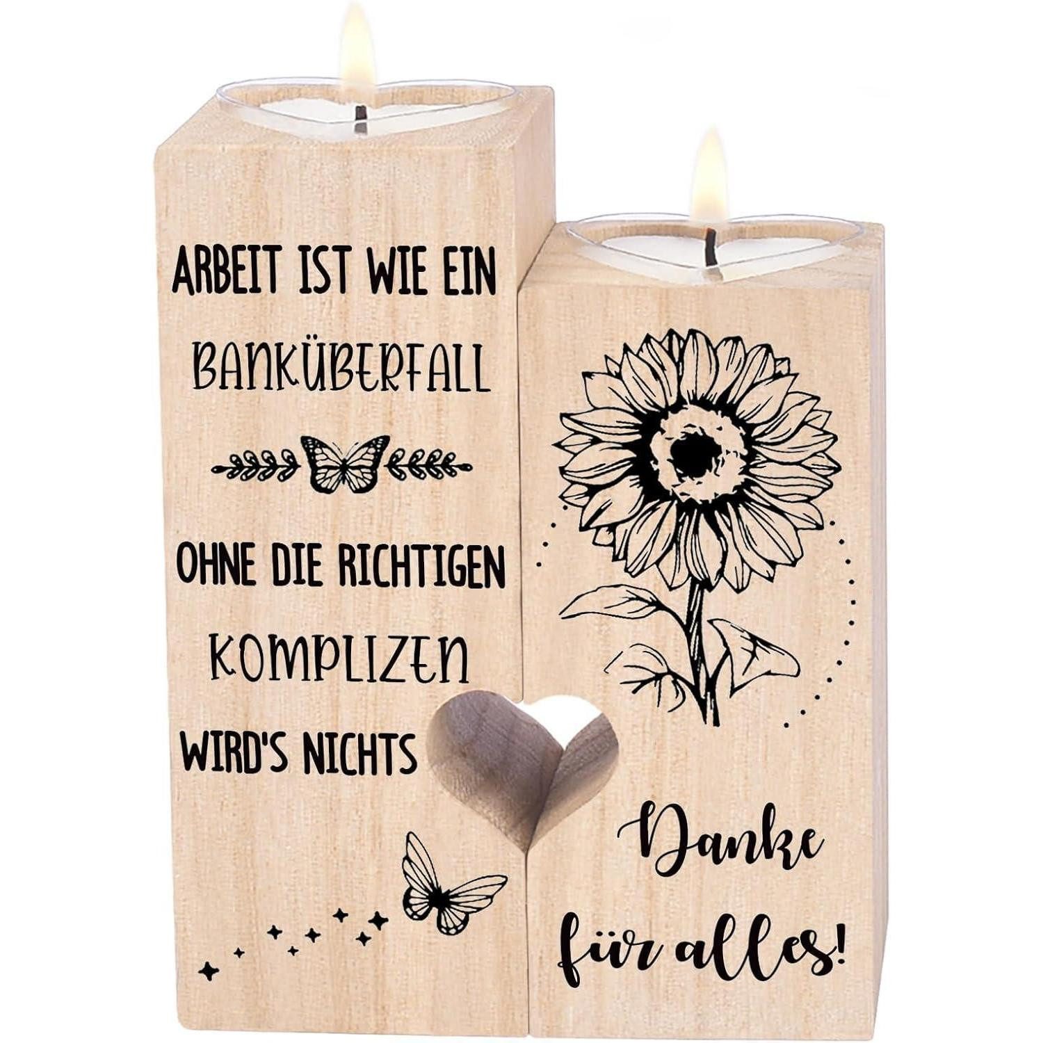 Sanmu Teelichthalter Personalisierter Holz Kerzenhalter Kollegen Geschenk Dank Ruhestand