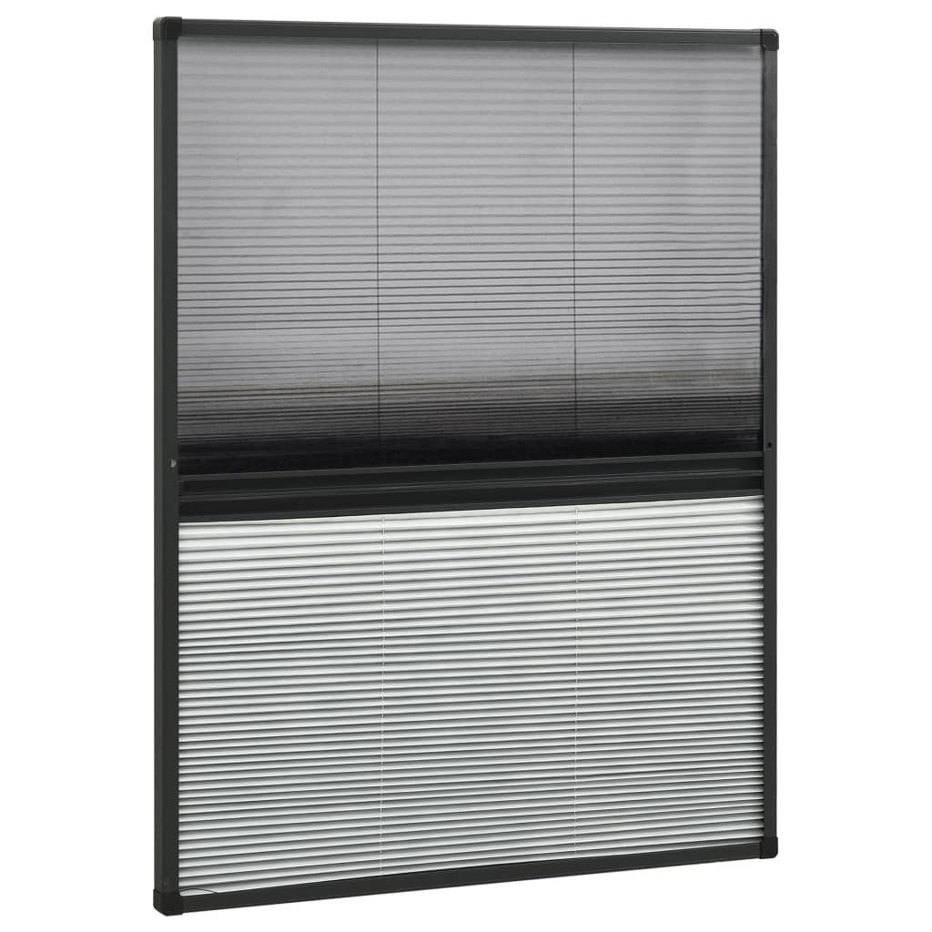 Insektenschutz-Fensterrahmen Insektenschutz-Plissee für Fenster Alu 80x100 cm mit Jalousie Fliegeng