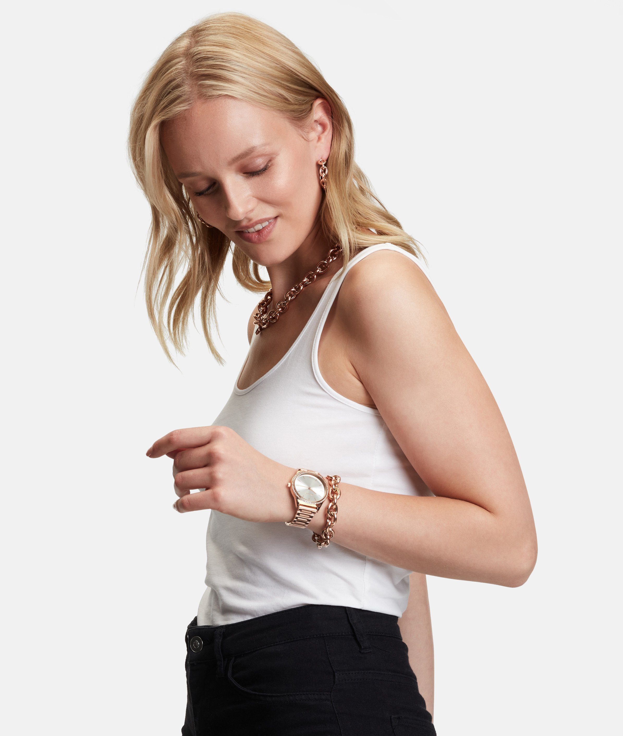 Tamaris Edelstahlkette Edelstahl rosa...