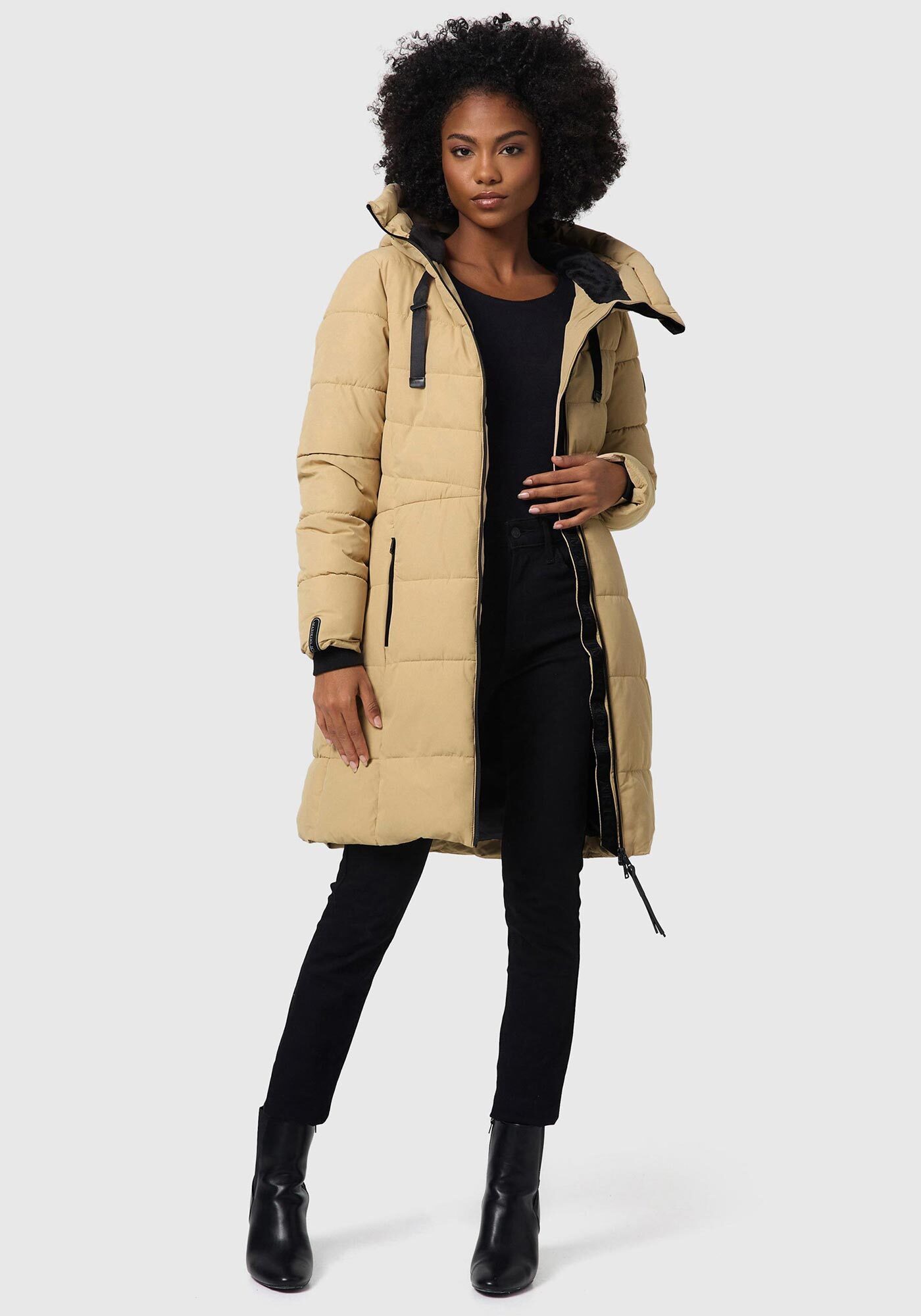 Marikoo Winterjacke Natsukoo XVI Stepp Mantel mit großer Kapuze