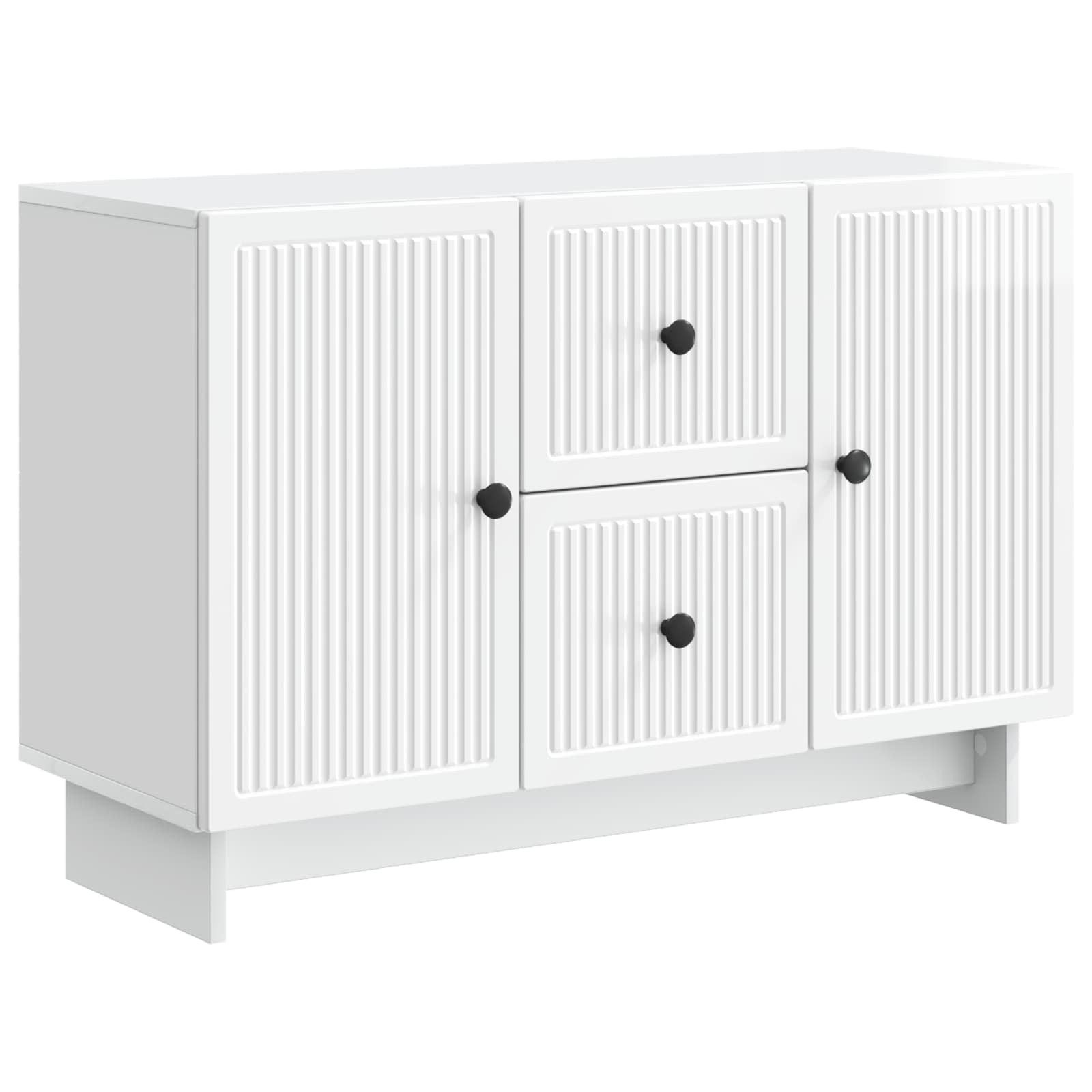 vidaXL Sideboard 89 x 34,5 x 60 cm Sideboard Hochglanz Weiß 89x34,5x60 cm Holzwerkstoff
