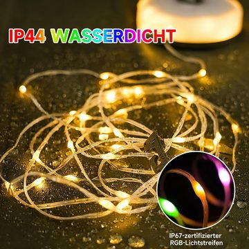 JOEAIS Lichterkette Led Camping Lichterkette USB 2000mAh Wasserdichte IP67 Verstaubare 10m, 5 Helligkeit Dimmbar Aufrollbar Tragbare Lichterkette Outdoor