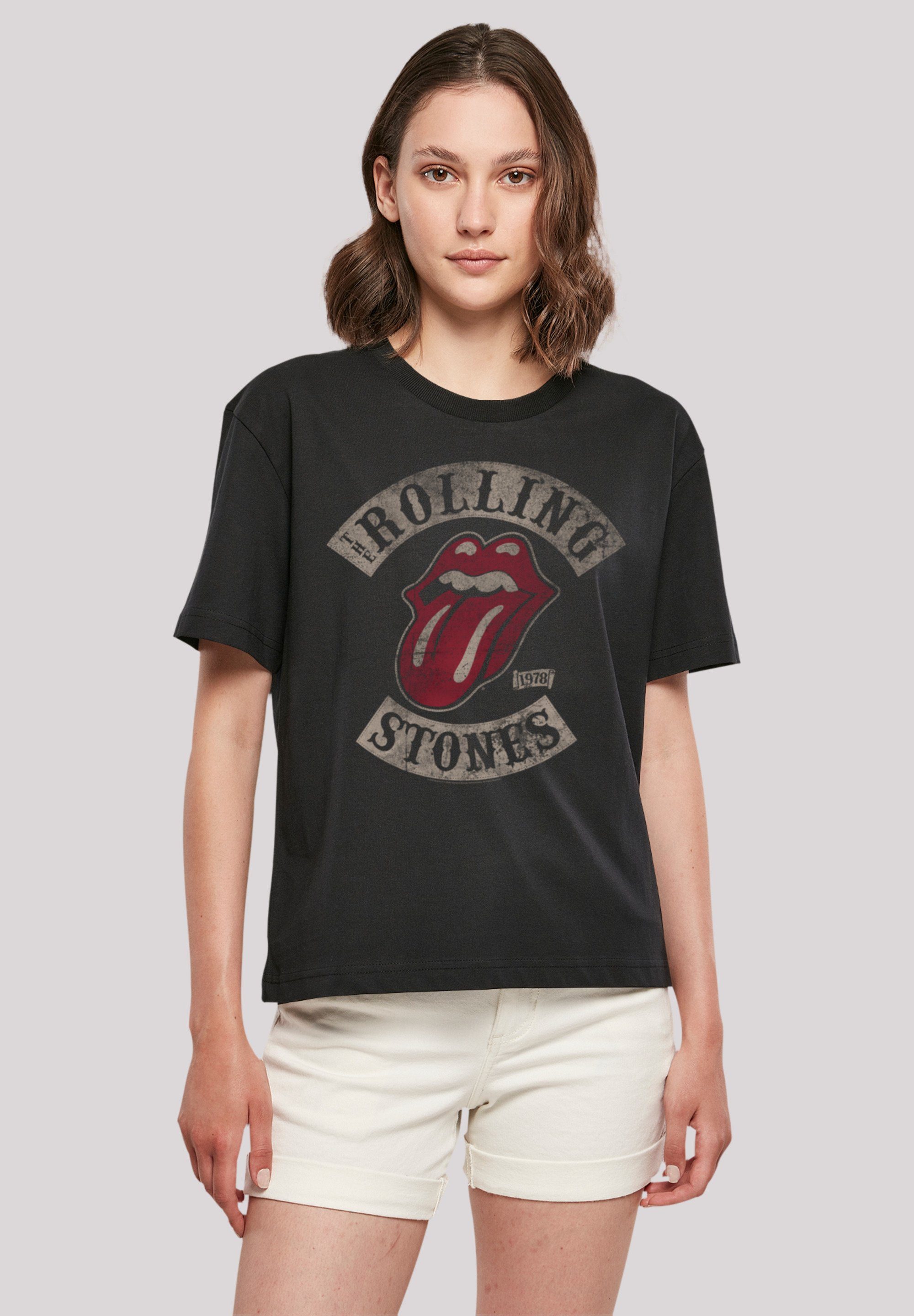 F4NT4STIC T-Shirt The Rundhalsausschnitt für Tour \'78 Gerippter stylischen Print, Rolling Look Stones Vector