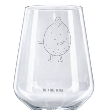 Mr. & Mrs. Panda Rotweinglas Beste Freunde Zitrone - Transparent - Geschenk, Weinglas mit Gravur, Premium Glas, Stilvolle Gravur