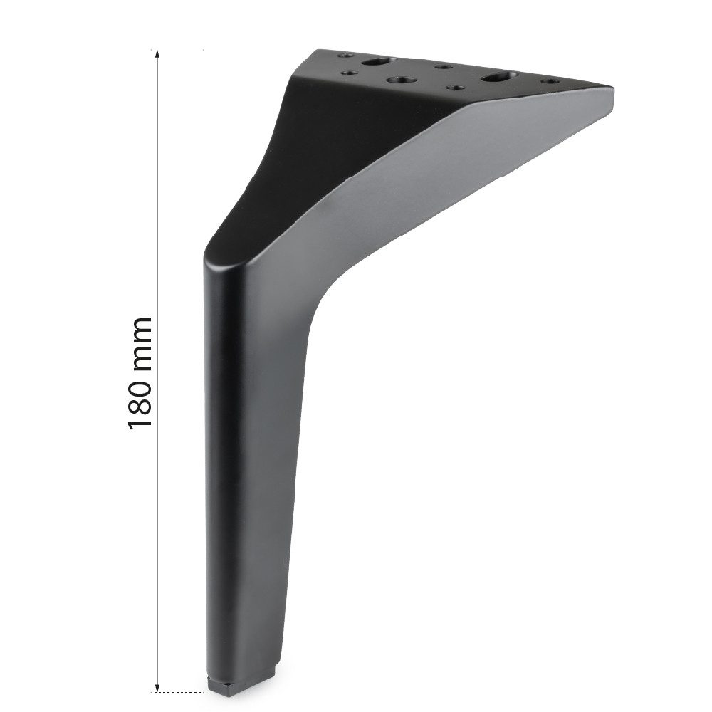 Prima-Online Möbelfuß Möbelfuß 180 mm Metall schwarz matt – Sofa Bein, Tischbein, Bettfuß, (4-St) – Bild 3 von 4