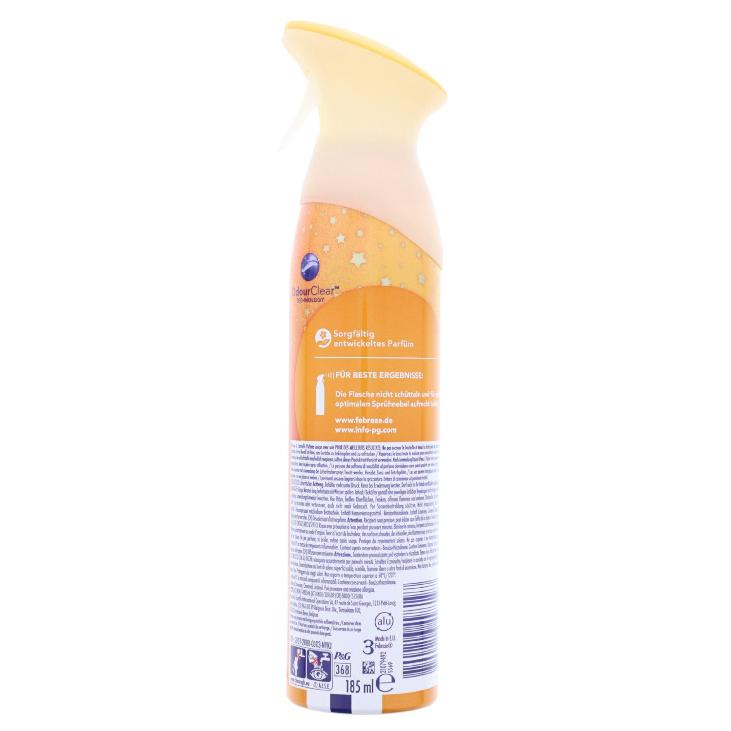 Febreze Raumduft 2 x Febreze Lufterfrischer Spray Orange & Zimt je185ml entfernt Gerüch