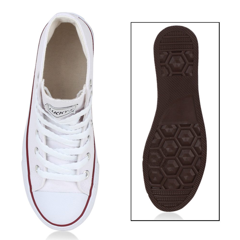 VAN HILL 94589 Sneaker Damen Sneaker High Elizabeth Bequeme Textilschuhe flach Schnürung – Bild 4 von 4