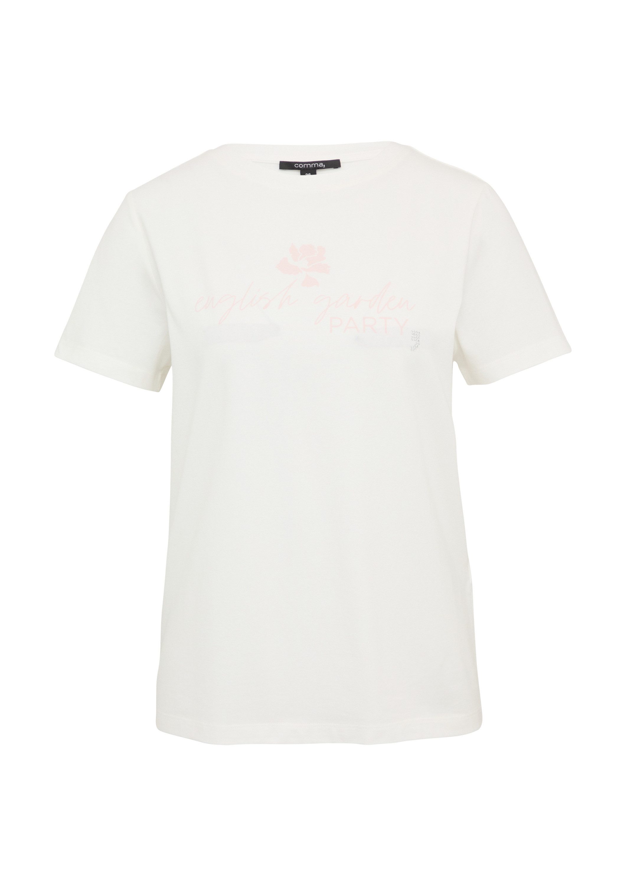 comma Kurzarmshirt T-Shirt Baumwollmix-T-Shirt mit Artwork günstig online kaufen